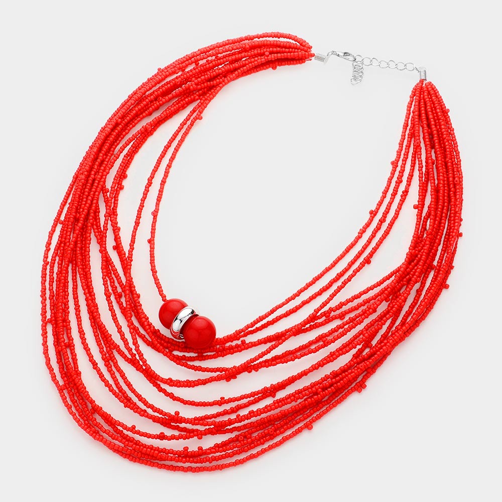 iLLASPARKZ Seed Beaded Bib Necklace