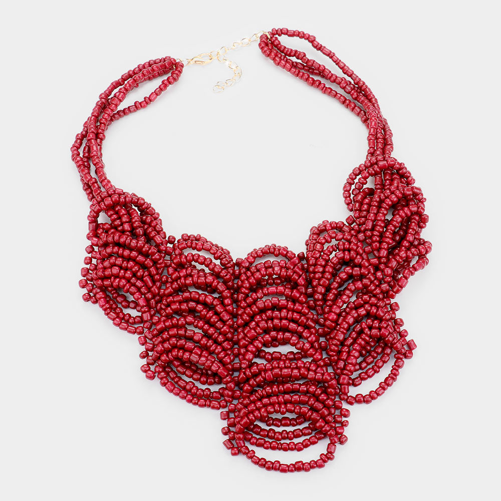 iLLASPARKZ Faceted Bead Statement Bib Collar Necklace