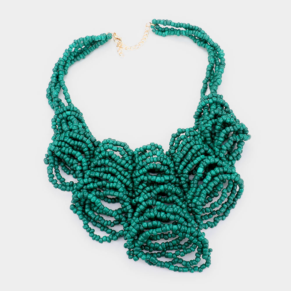 iLLASPARKZ Faceted Bead Statement Bib Collar Necklace