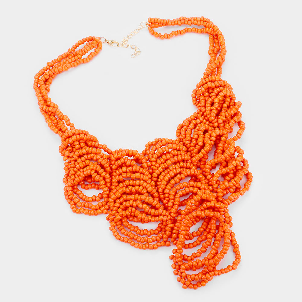 iLLASPARKZ Faceted Bead Statement Bib Collar Necklace