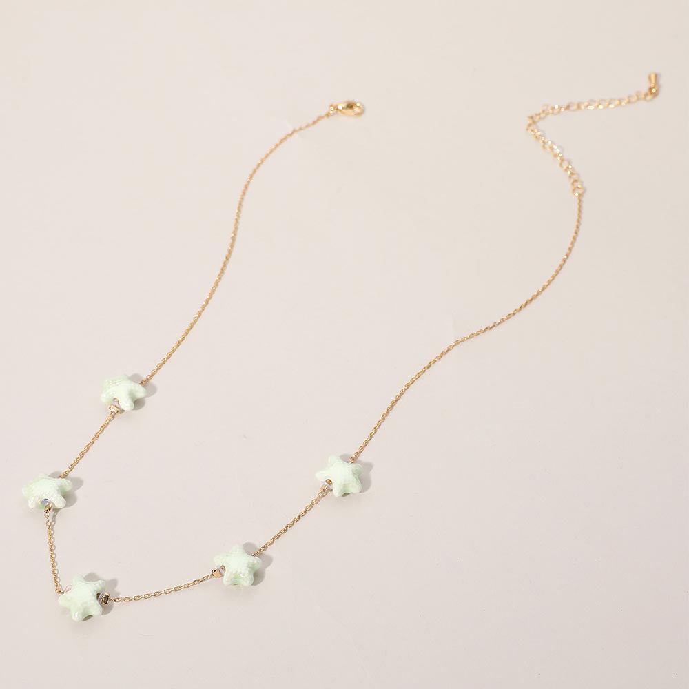 iLLASPARKZ Ceramic Starfish Station Necklace