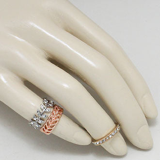 iLLASPARKZ Studded Leaf Midi Ring Set