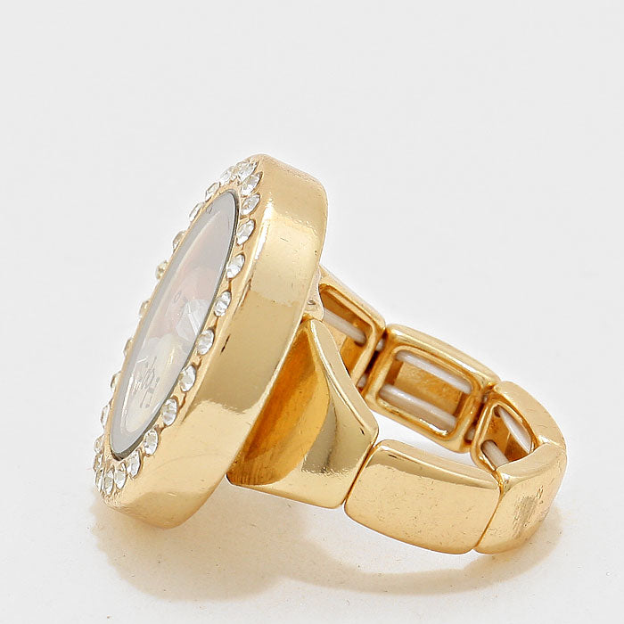iLLASPARKZ Cross Crystal Floating Locket Stretch Ring
