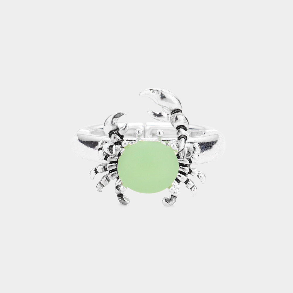iLLASPARKZ Sea Glass Crab Stretch Ring