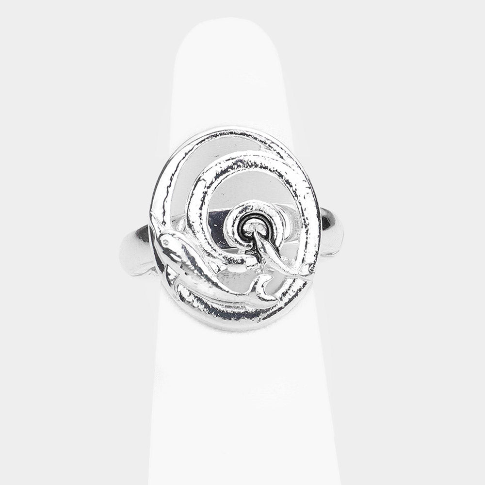 iLLASPARKZ Antique Metal Dolphin Stretch Ring