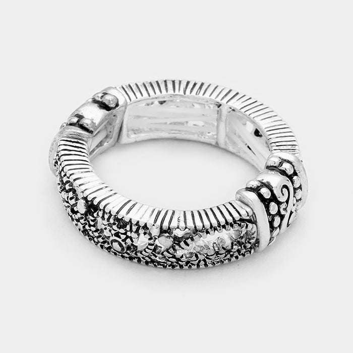 iLLASPARKZ Embossed metal filigree stretch ring