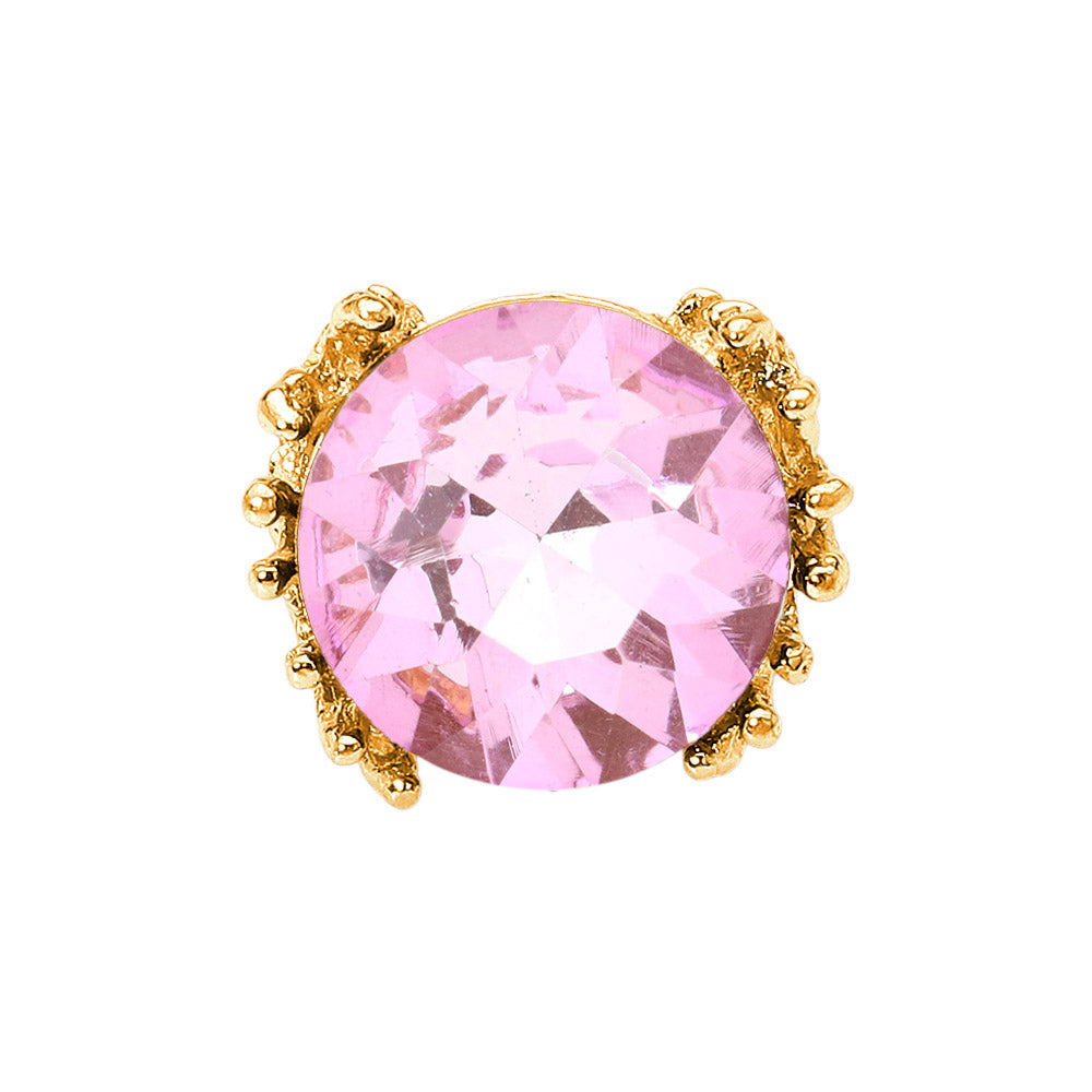 iLLASPARKZ Metal Twig Detailed Round Stone Stretch Ring