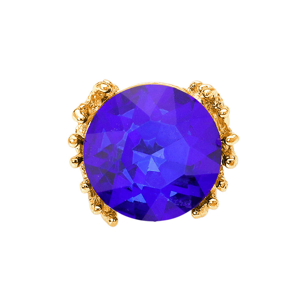 iLLASPARKZ Metal Twig Detailed Round Stone Stretch Ring