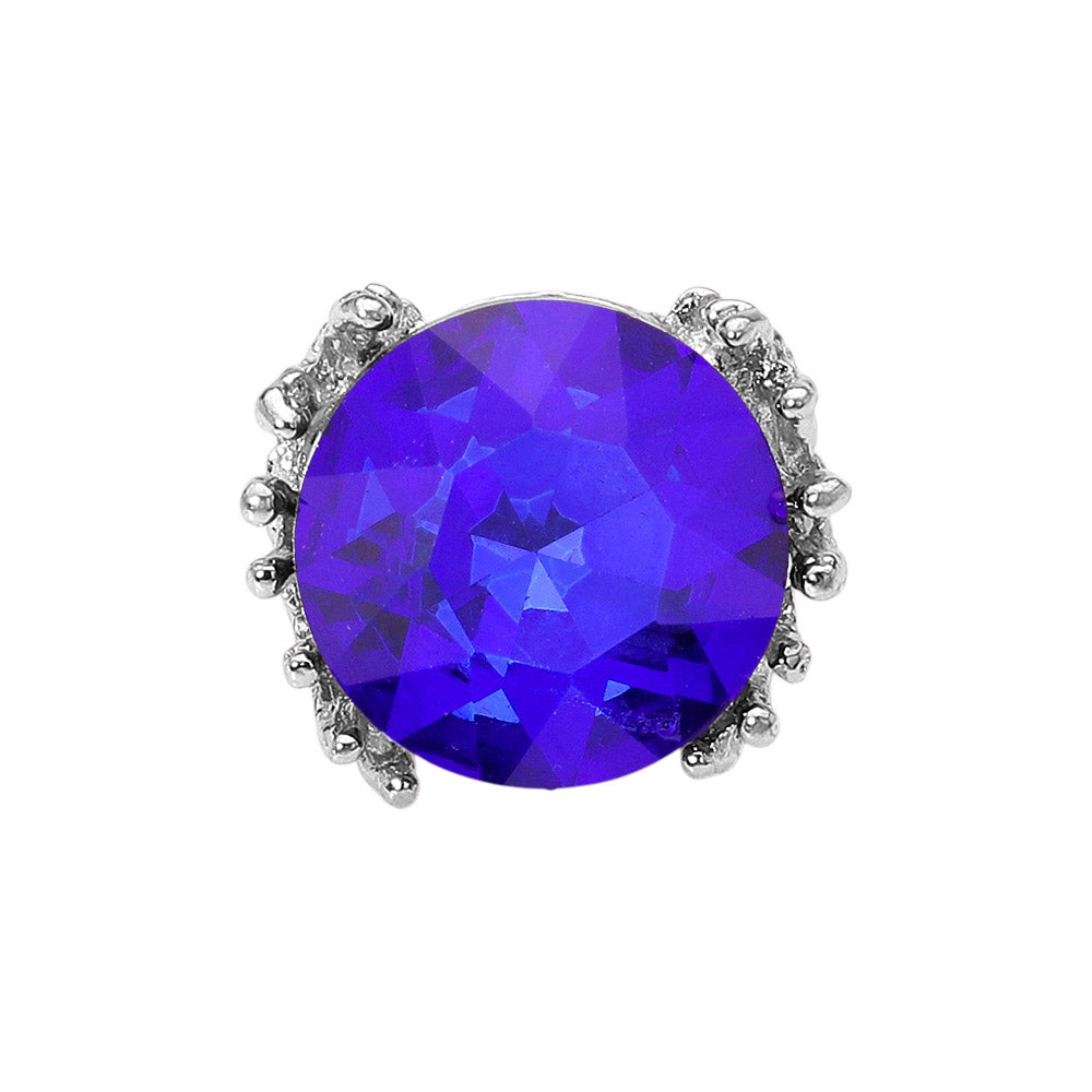iLLASPARKZ Metal Twig Detailed Round Stone Stretch Ring