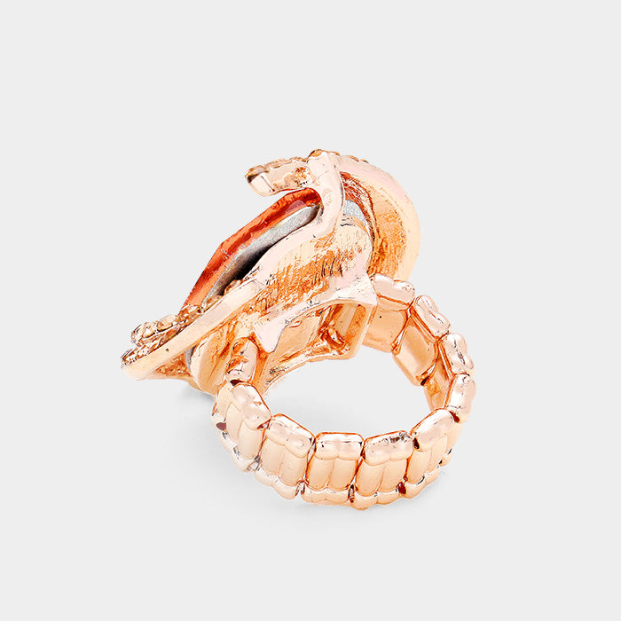 iLLASPARKZ Oval Crystal Centered Stretch Ring