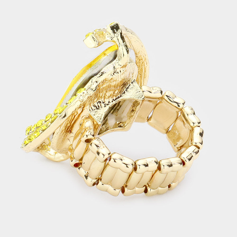 iLLASPARKZ Oval Crystal Centered Stretch Ring