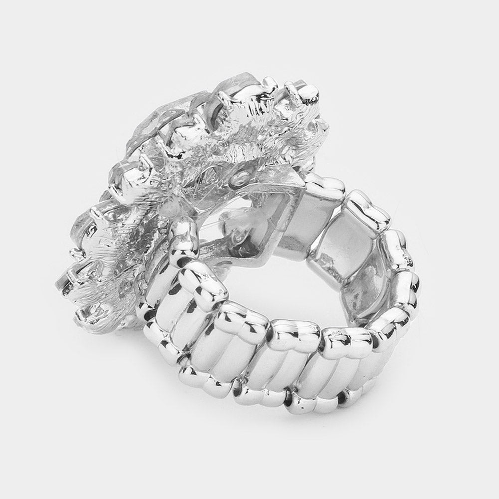 iLLASPARKZ Faceted Crystal Cluster Stretch Ring