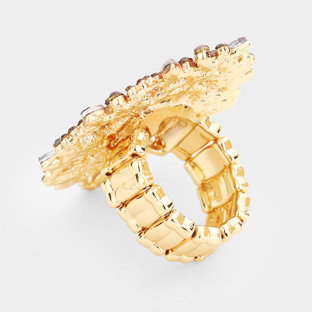 iLLASPARKZ Oval Crystal Cluster Stretch Ring