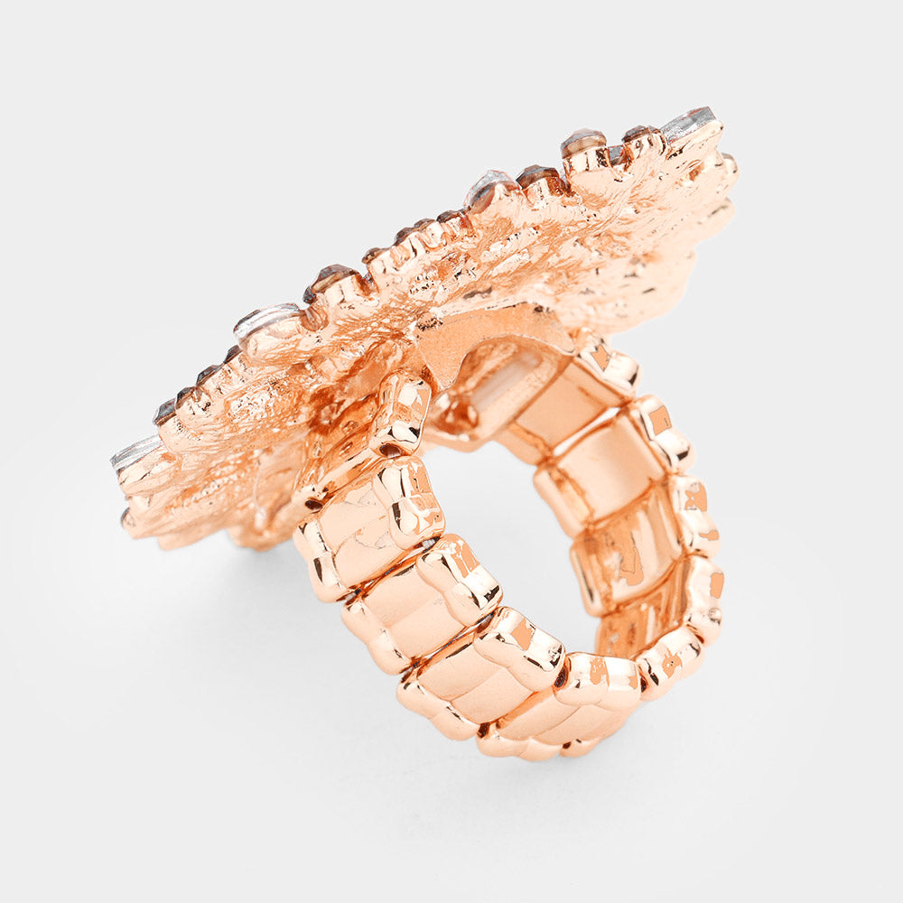 iLLASPARKZ Oval Crystal Cluster Stretch Ring