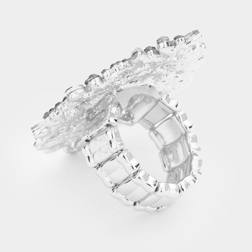 iLLASPARKZ Oval Crystal Cluster Stretch Ring
