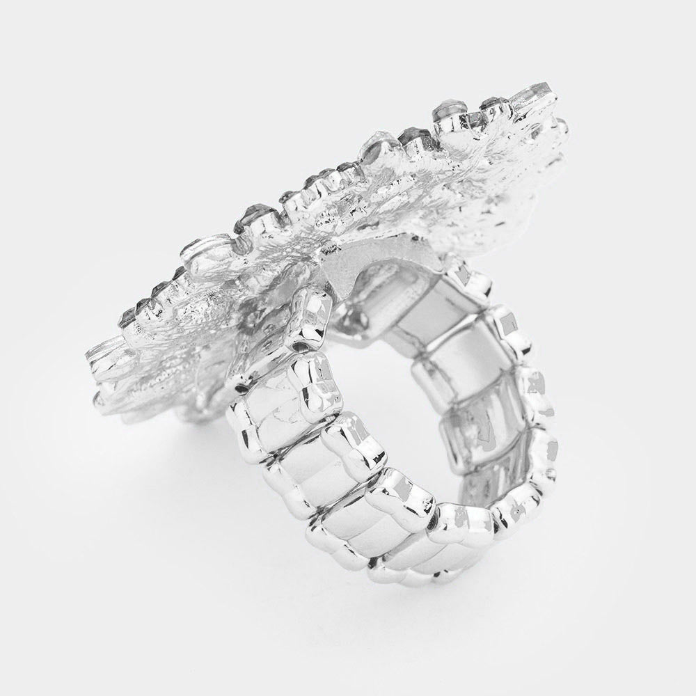 iLLASPARKZ Oval Crystal Cluster Stretch Ring