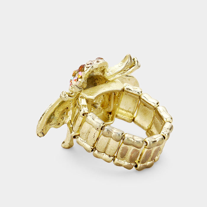 iLLASPARKZ Crystal Honey Bee Stretch Ring