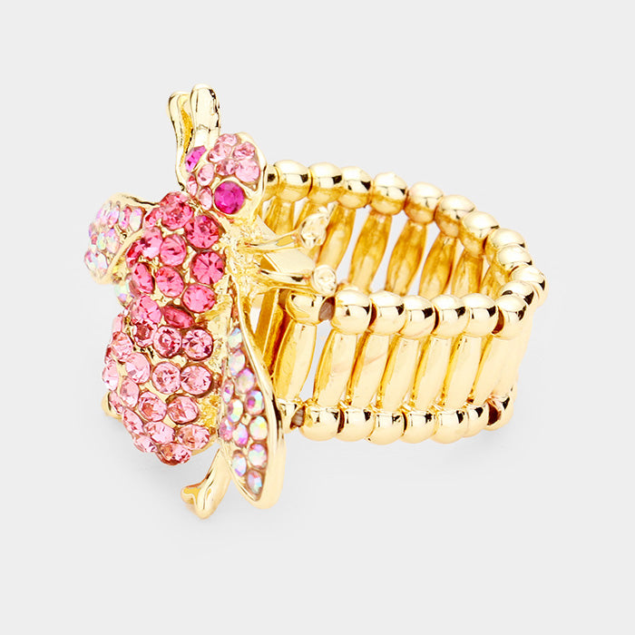 iLLASPARKZ Crystal Honey Bee Stretch Ring