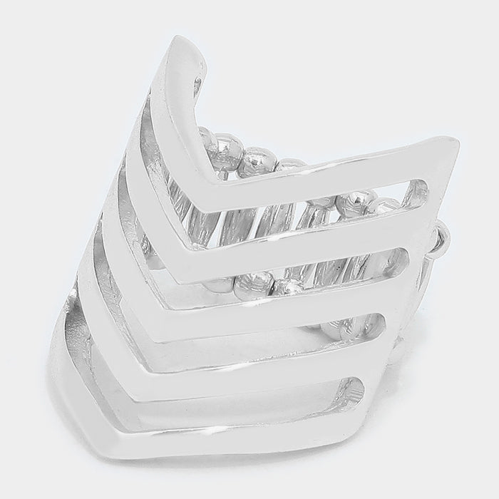 iLLASPARKZ Metal chevron cage stretch ring
