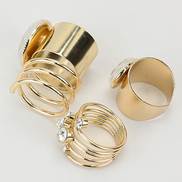 iLLASPARKZ Chunky Crystal Ring Set