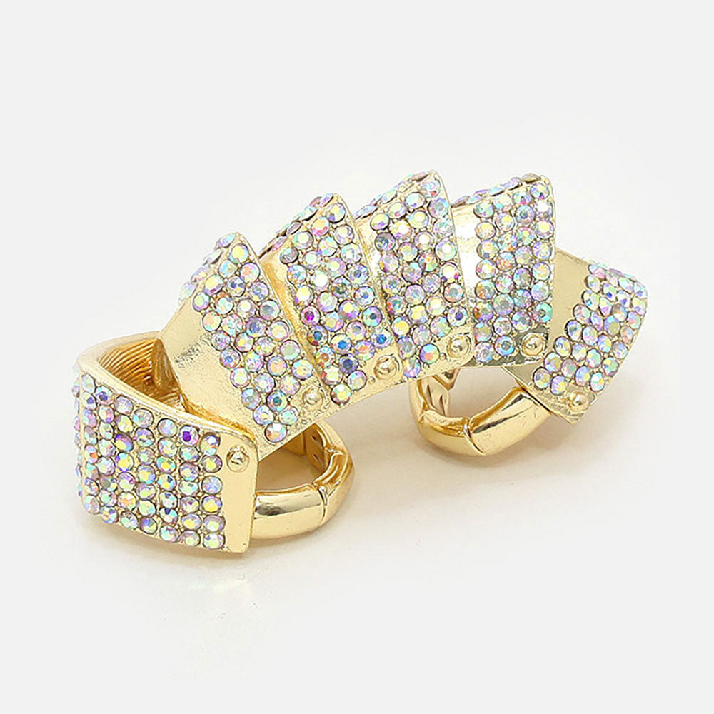 iLLASPARKZ Crystal Pave Armor Stretch Ring