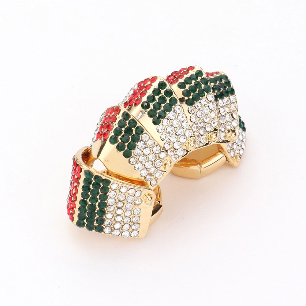 iLLASPARKZ Crystal Pave Armor Stretch Ring