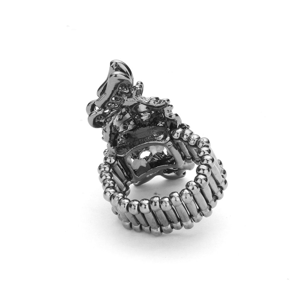 iLLASPARKZ Crystal Pave Floral Butterfly Stretch Ring