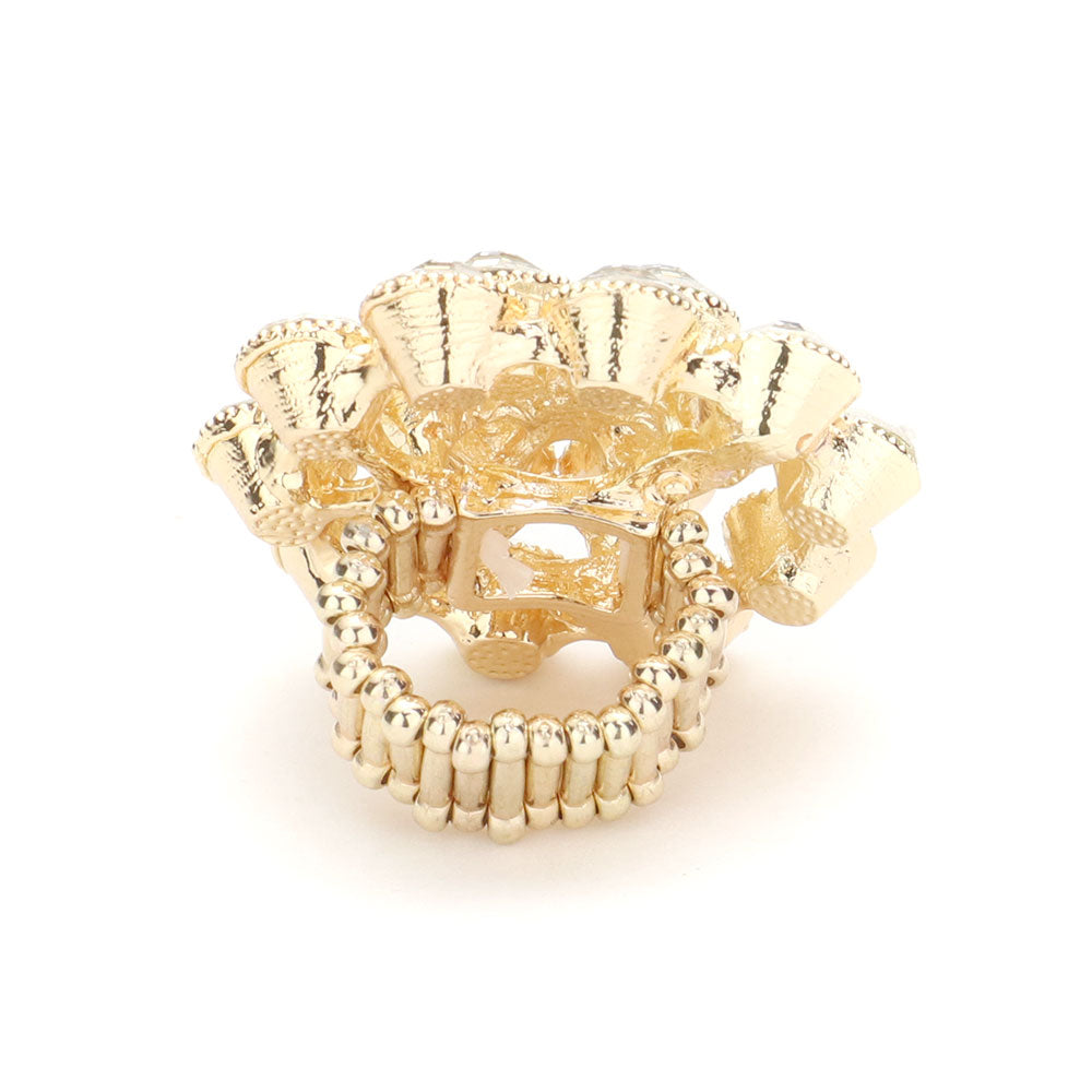 iLLASPARKZ Bubble Stone Flower Stretch Ring