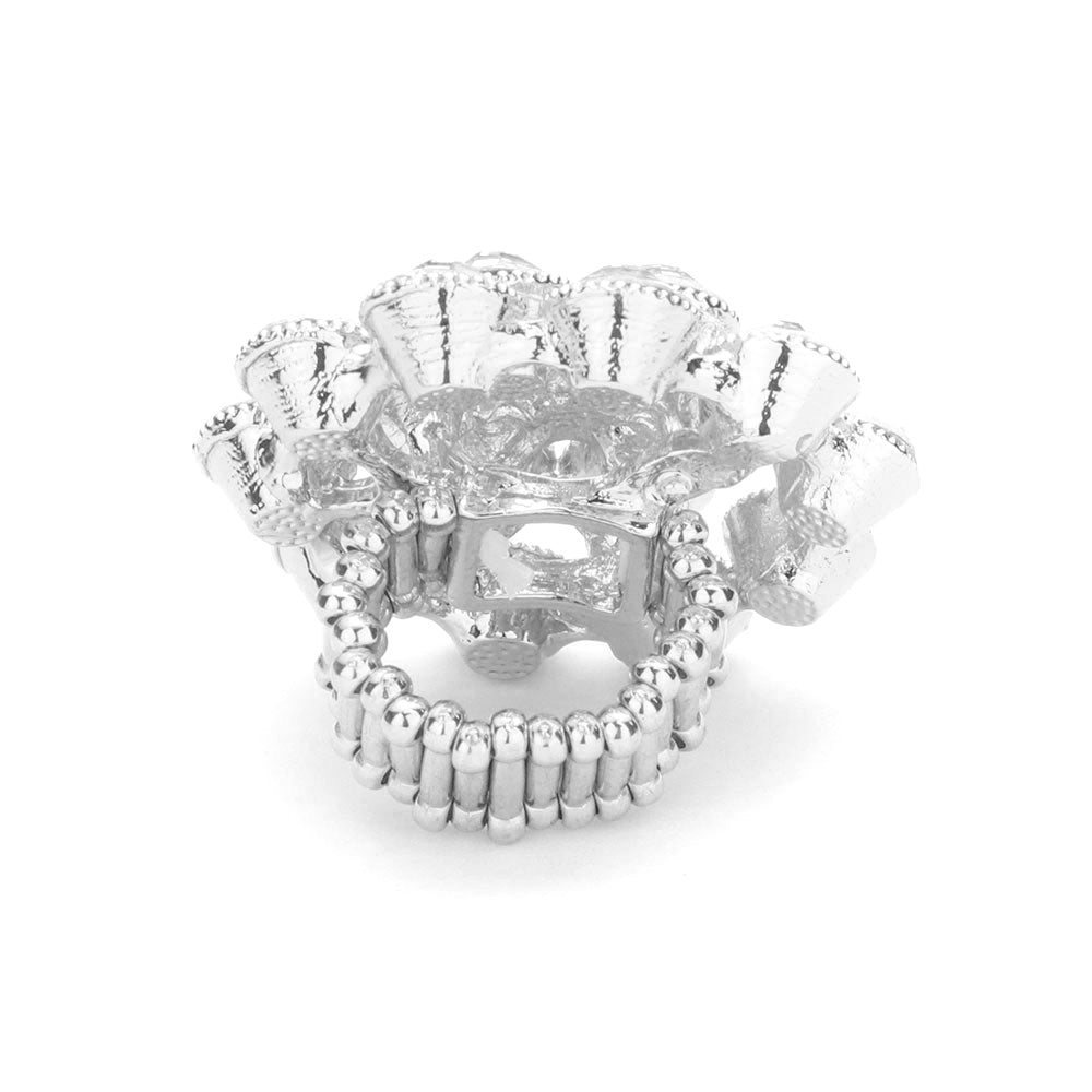 iLLASPARKZ Bubble Stone Flower Stretch Ring