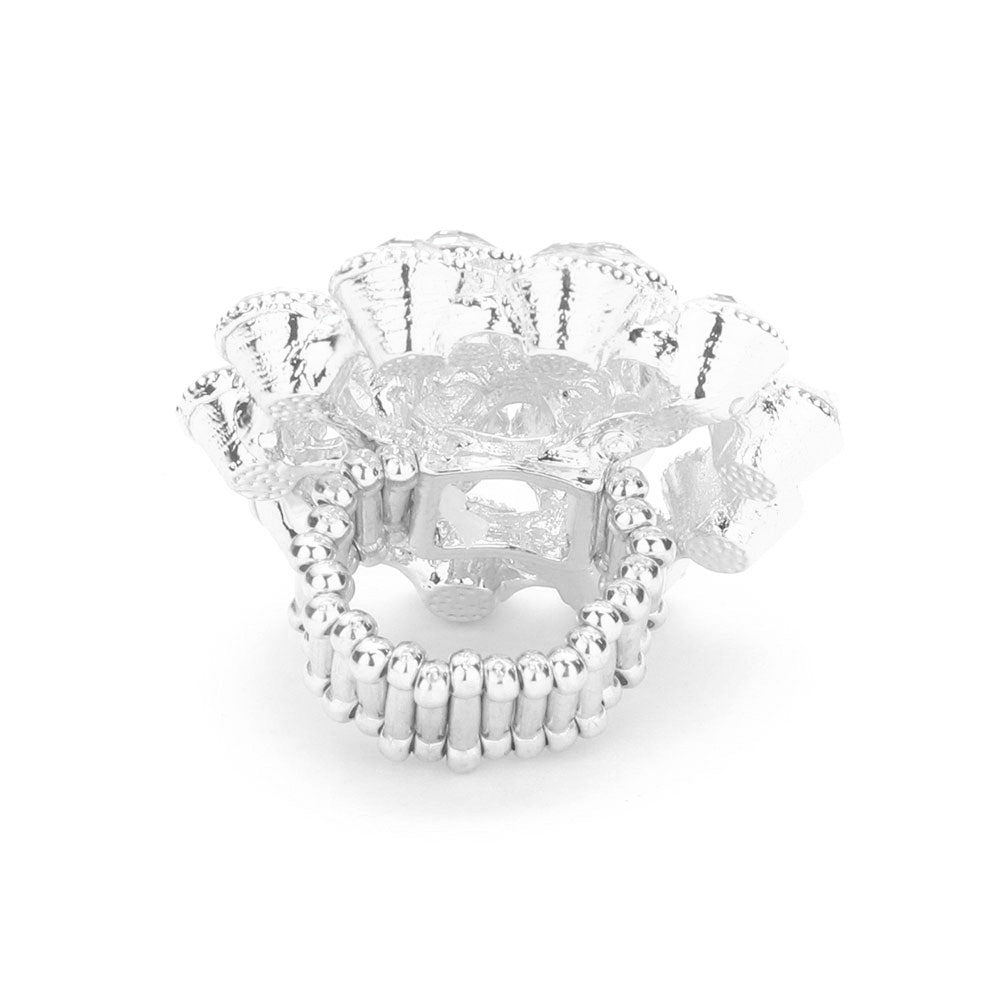 iLLASPARKZ Bubble Stone Flower Stretch Ring