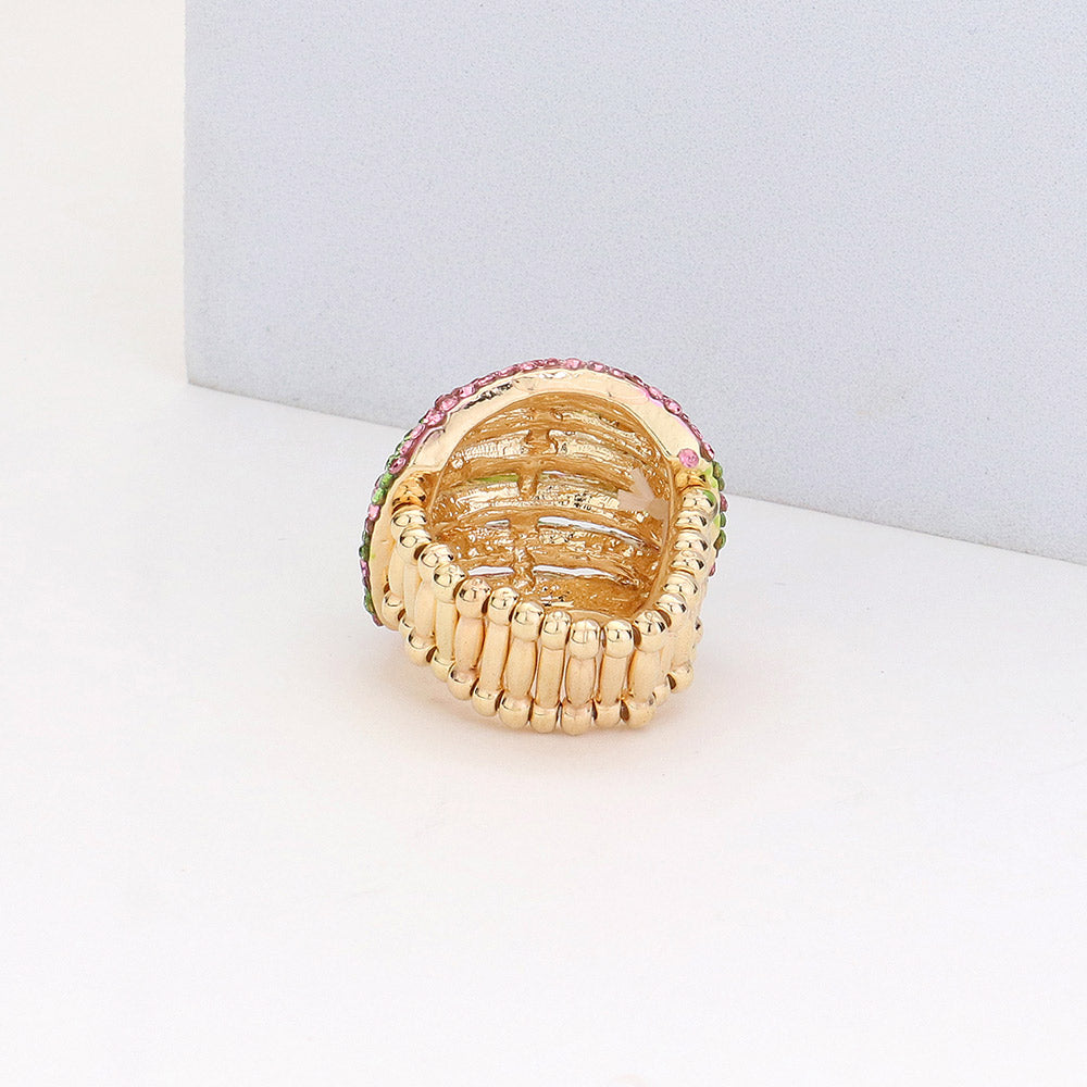 iLLASPARKZ Crystal Rhinestone Pave Dome Stretch Ring