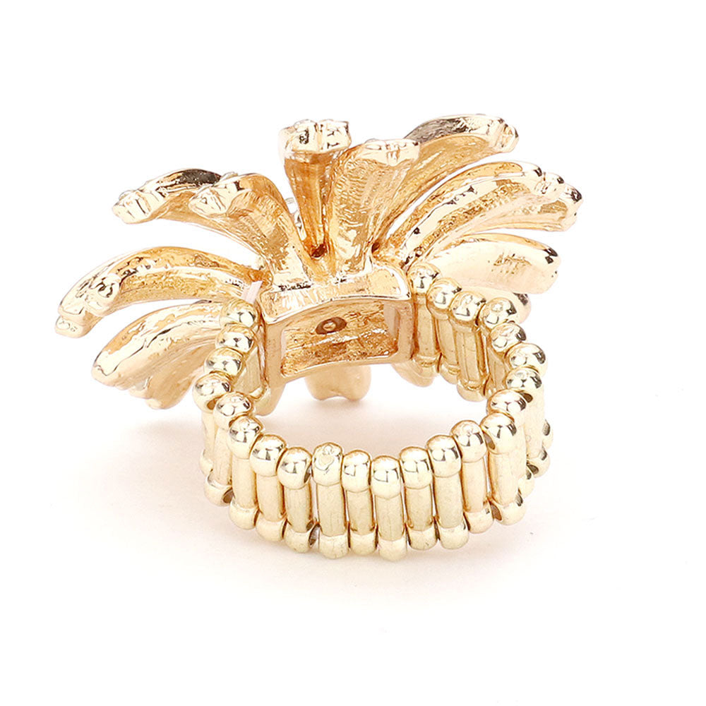 iLLASPARKZ Rhinestone Embellished Daisy Flower Stretch Ring