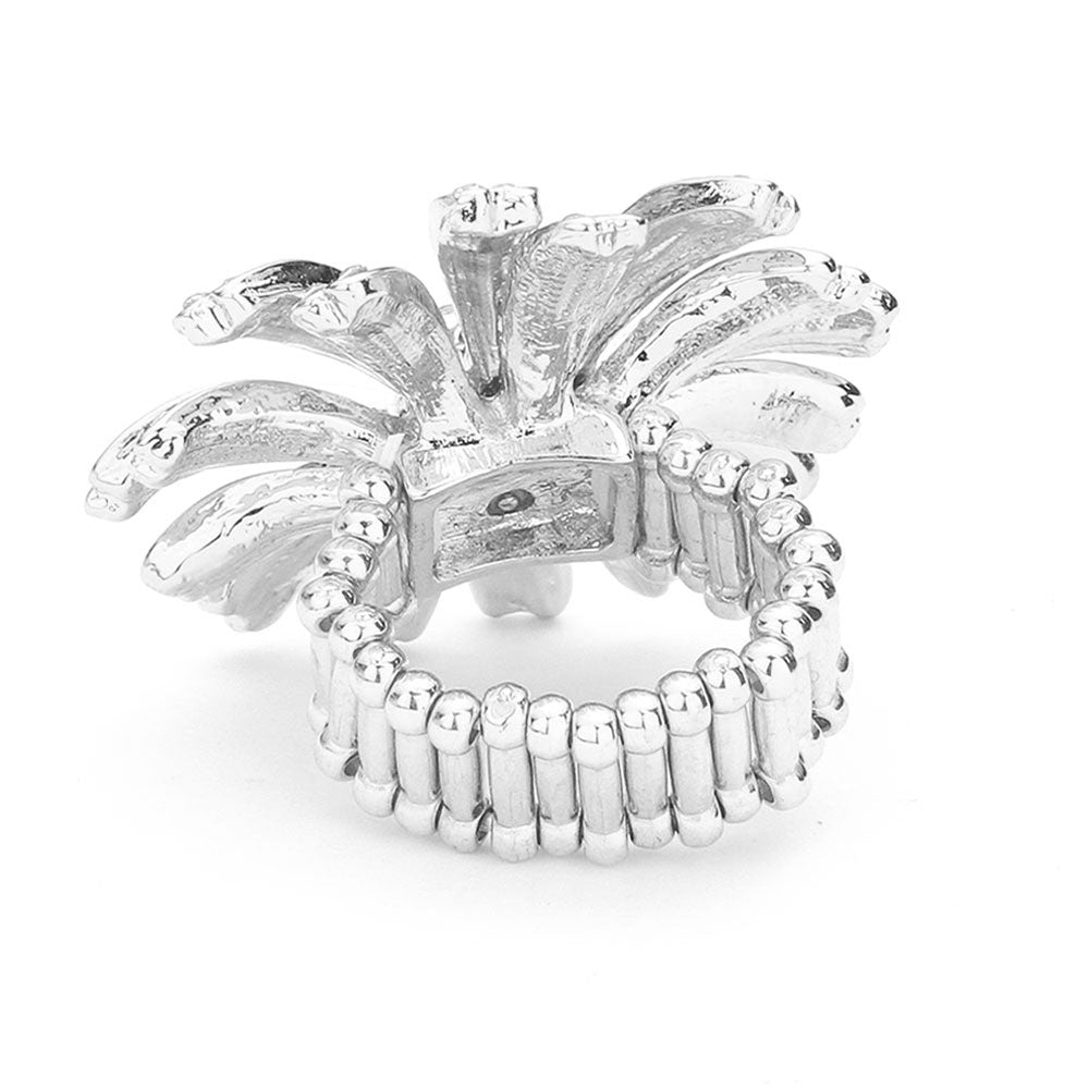 iLLASPARKZ Rhinestone Embellished Daisy Flower Stretch Ring