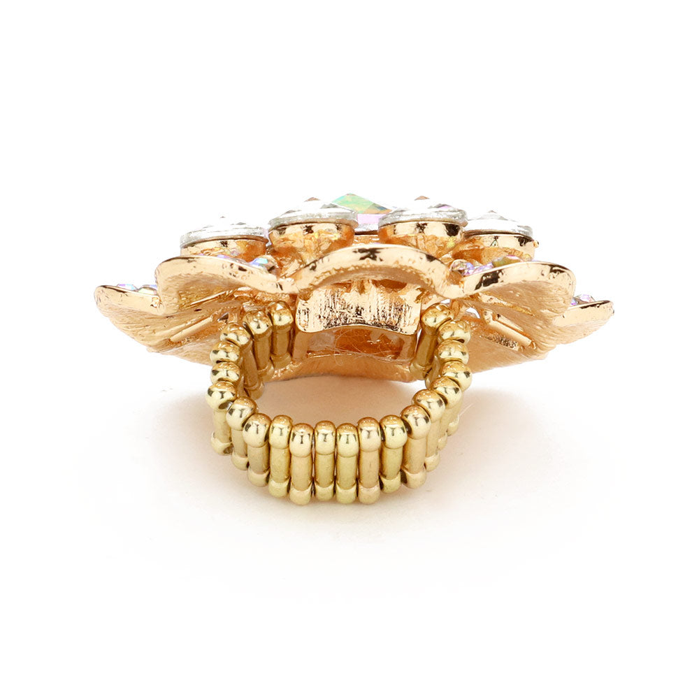 iLLASPARKZ Bubble Stone Flower Stretch Ring