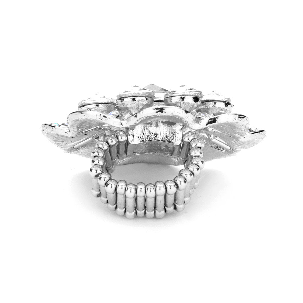 iLLASPARKZ Bubble Stone Flower Stretch Ring