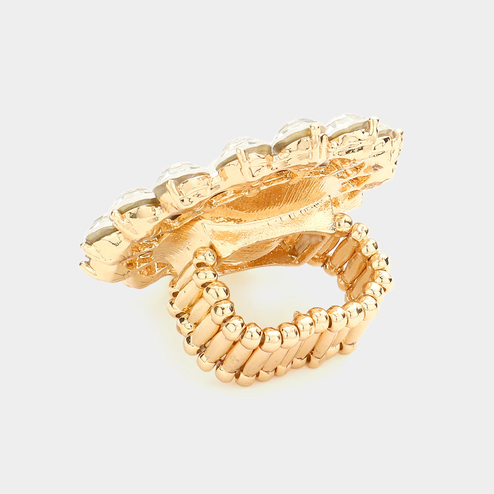 iLLASPARKZ Bubble Stone Flower Stretch Ring