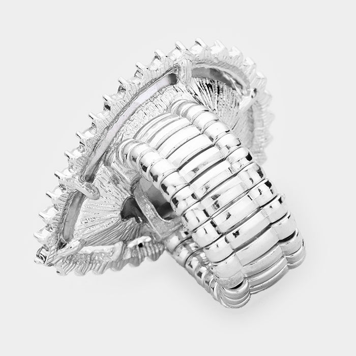 iLLASPARKZ Crystal Pave Trim Teardrop Stretch Ring