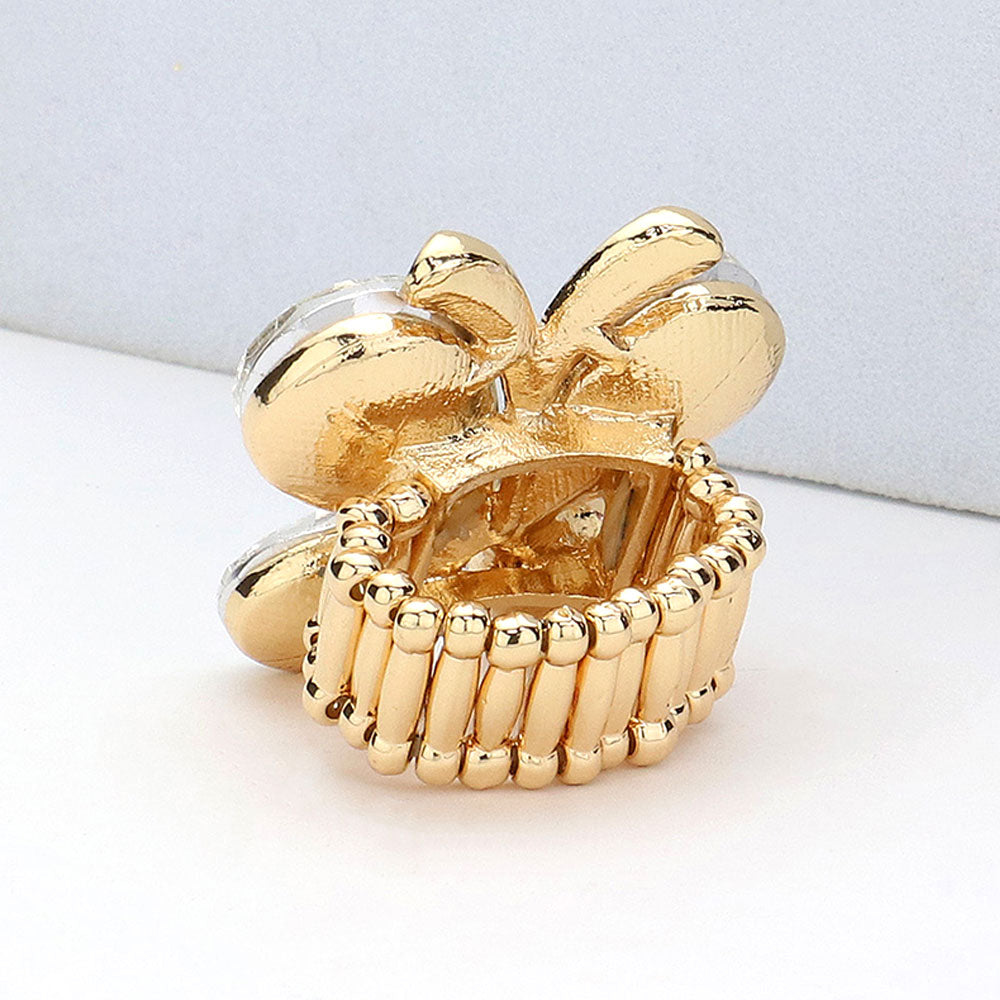 iLLASPARKZ Butterfly Crystal Stone Cluster Stretch Ring