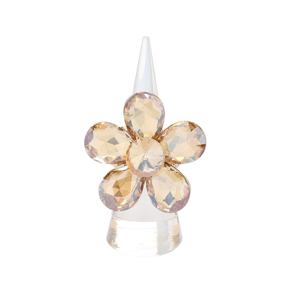 iLLASPARKZ Flower Stone Cluster Stretch Ring