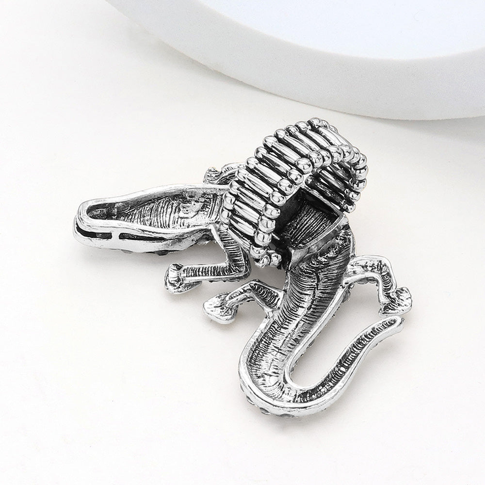 iLLASPARKZ Rhinestone Paved Alligator Pointed Stretch Ring