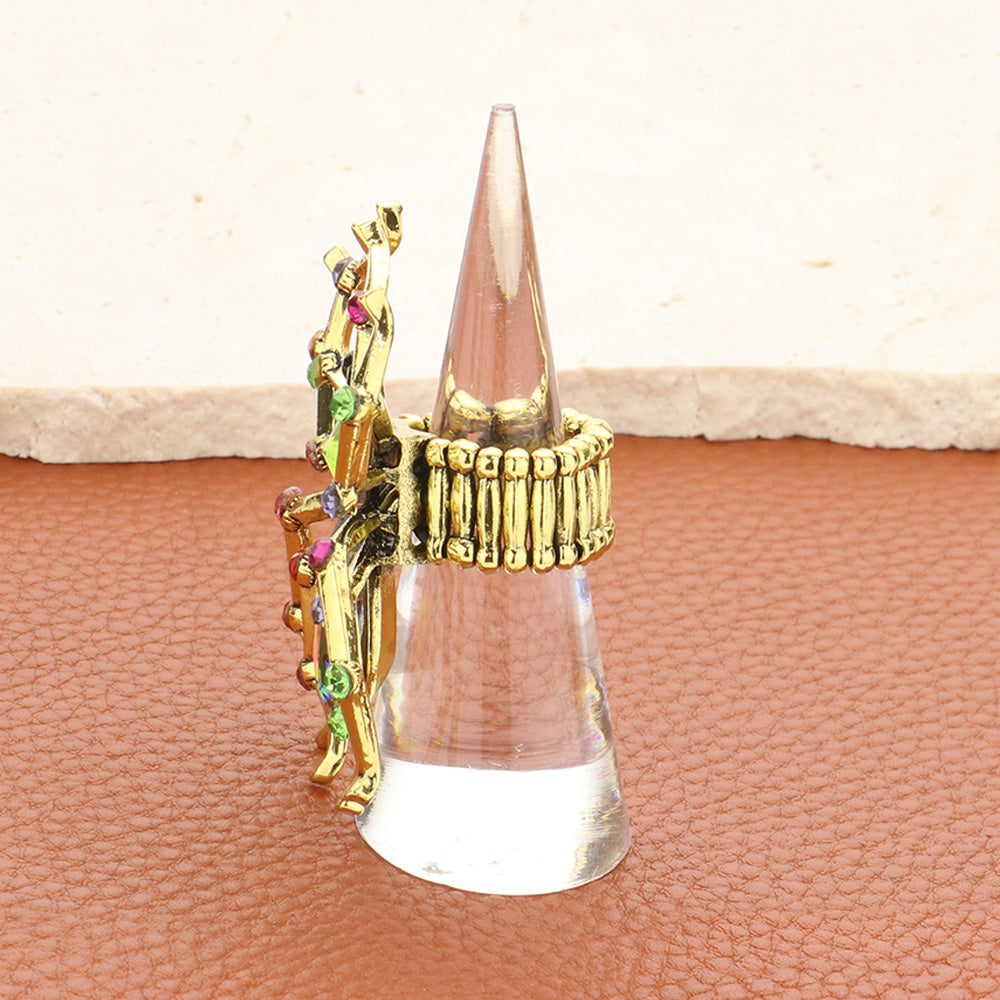 iLLASPARKZ Stone Pointed Spider Stretch Ring