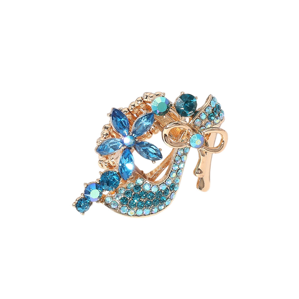 iLLASPARKZ Rhinestone Embellished Flower High Heel Pointed Stretch Ring