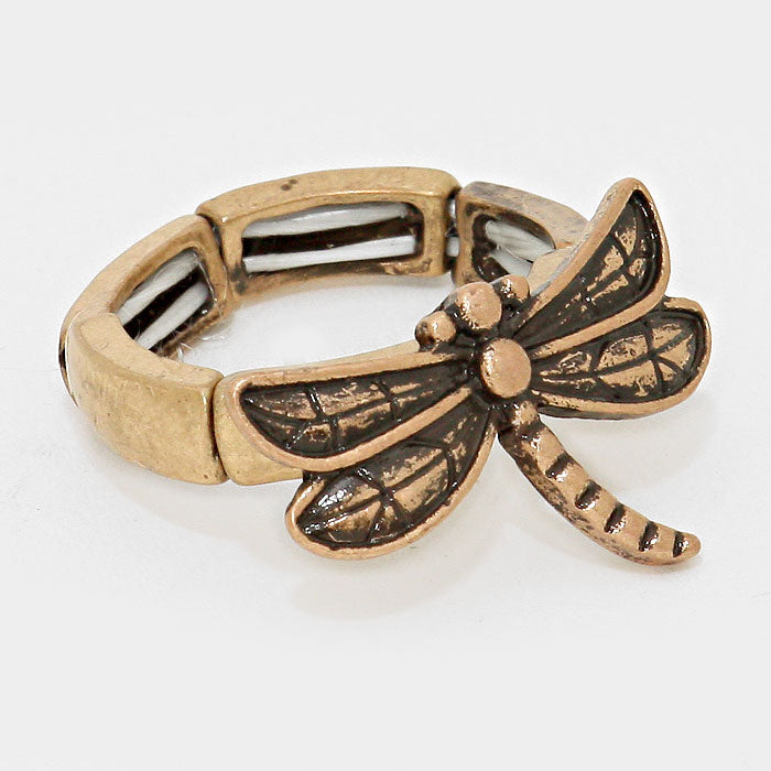 iLLASPARKZ Metal dragonfly stretch ring