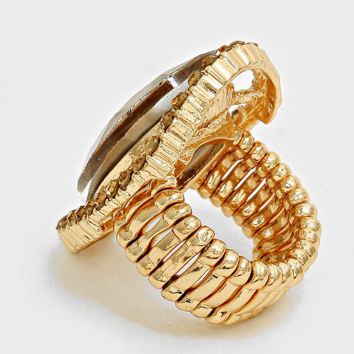 iLLASPARKZ Pave trim glass crystal stretch ring
