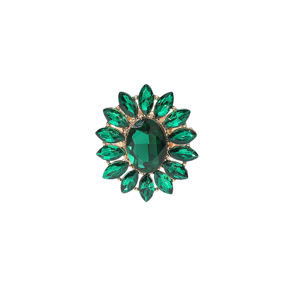 iLLASPARKZ Oval Stone Centered Marquise Stone Cluster Round Stretch Ring