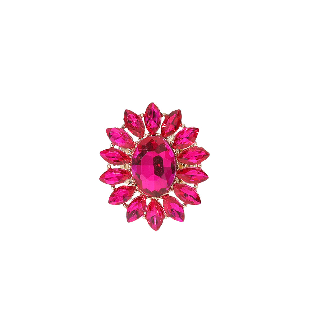 iLLASPARKZ Oval Stone Centered Marquise Stone Cluster Round Stretch Ring