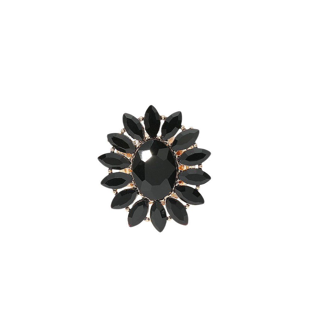 iLLASPARKZ Oval Stone Centered Marquise Stone Cluster Round Stretch Ring