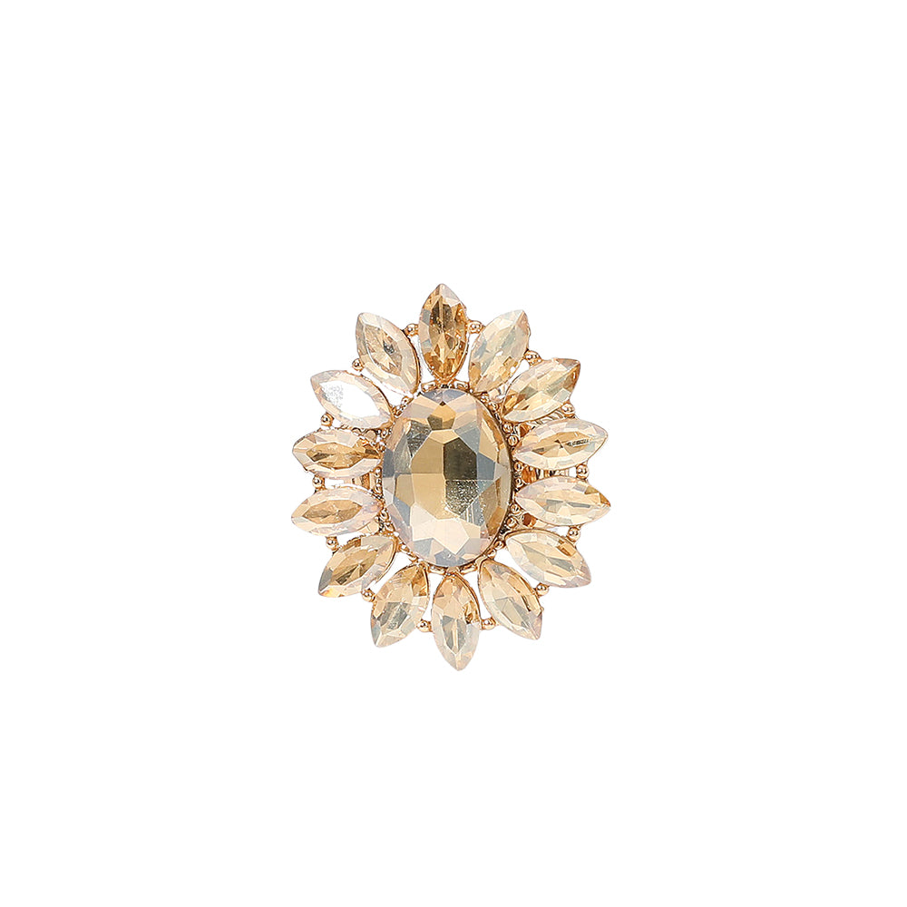 iLLASPARKZ Oval Stone Centered Marquise Stone Cluster Round Stretch Ring