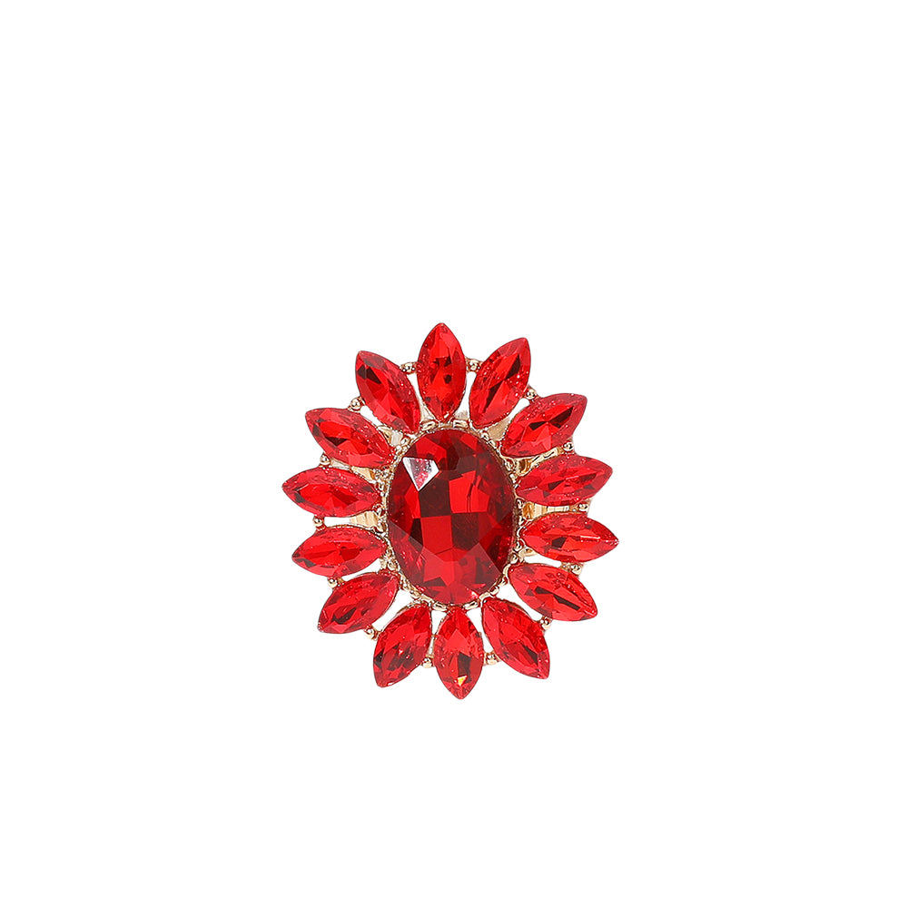 iLLASPARKZ Oval Stone Centered Marquise Stone Cluster Round Stretch Ring