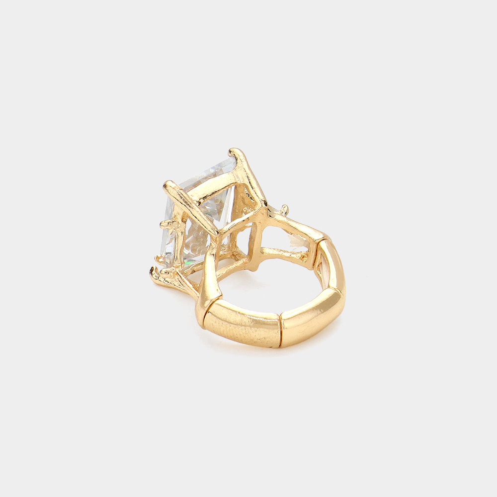 iLLASPARKZ Rectangle Stone Stretch Ring